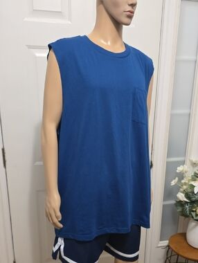 SONOMA BRAND MEN'S BIG AND TALL BLUE MUSCLE TANK TOP SIZE 3XLT